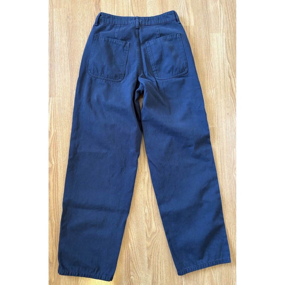 ASOS Navy Blue High Rise Slouchy Straight Leg Pants Size 4 - Picture 2 of 8